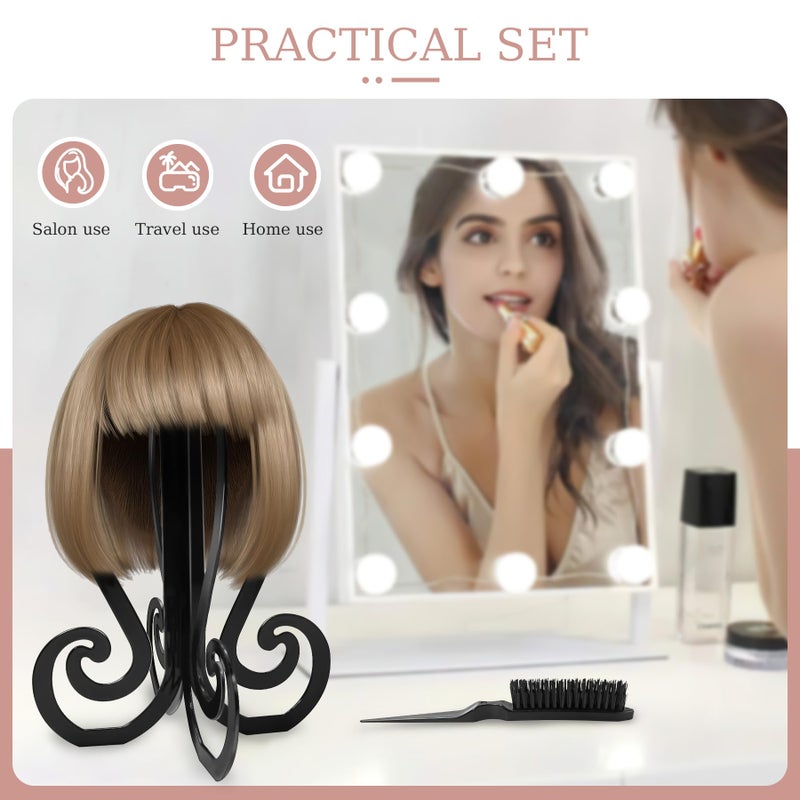 Philbinden 2 Pack Wig Head Stand Portable Collapsible Wig Holder With 4PCS Wig Brush Comb,Travel Wig Holder Comb Set for Women Multiple Wigs - Image 3